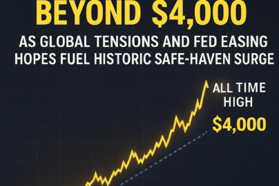 Gold price surges above $4,000 amid US-China trade tensions and Fed rate-cut expectations.