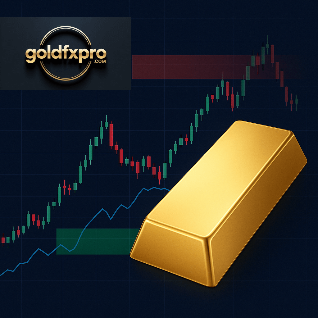 Gold trading chart illustration showing price pullback and bullish opportunity in 2025.