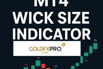 GoldFX Wick Analyzer Pro MT4 Indicator - Precision candle wick measurement tool showing pip and percentage calculations with real-time alerts for forex trading