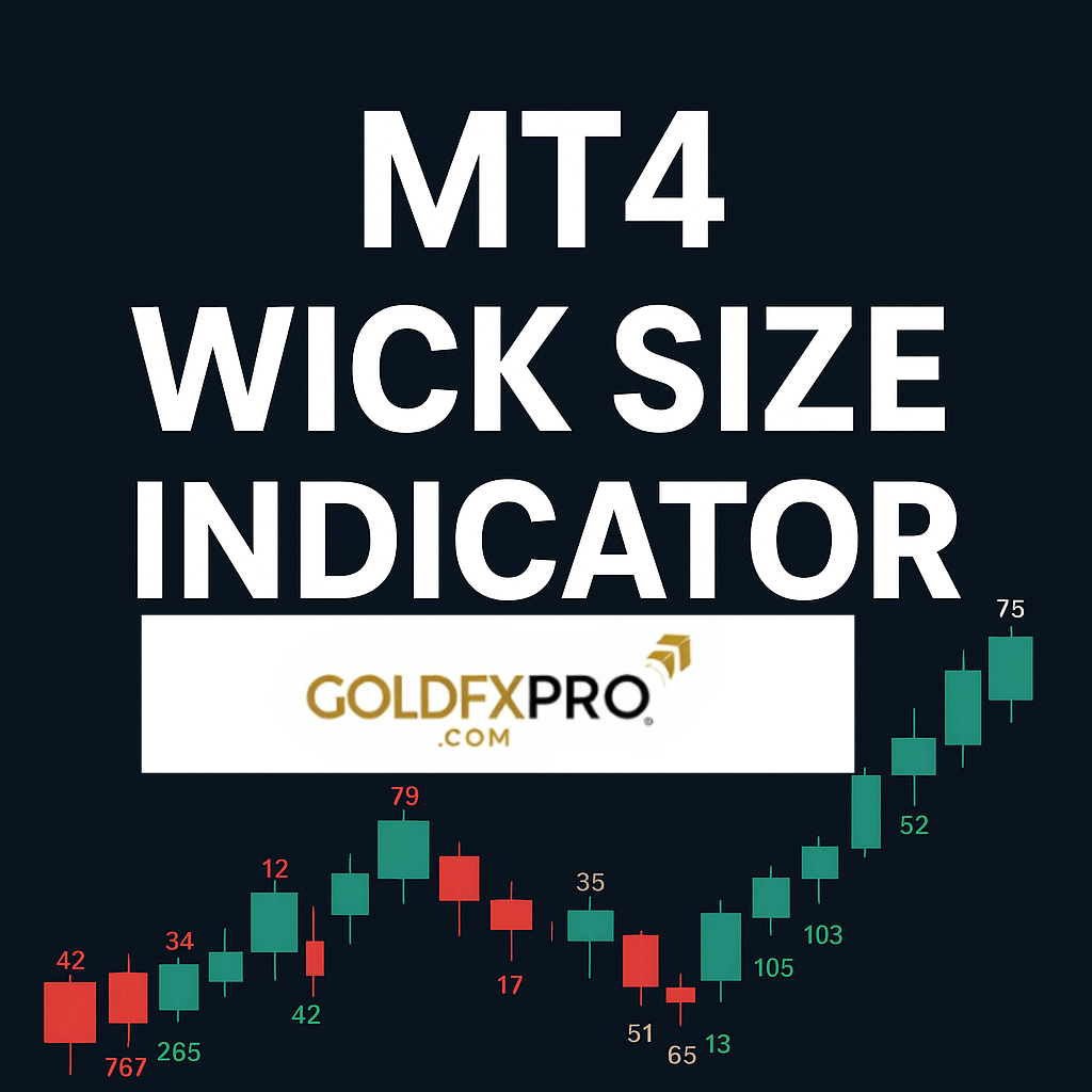 GoldFX Wick Analyzer Pro MT4 Indicator - Precision candle wick measurement tool showing pip and percentage calculations with real-time alerts for forex trading