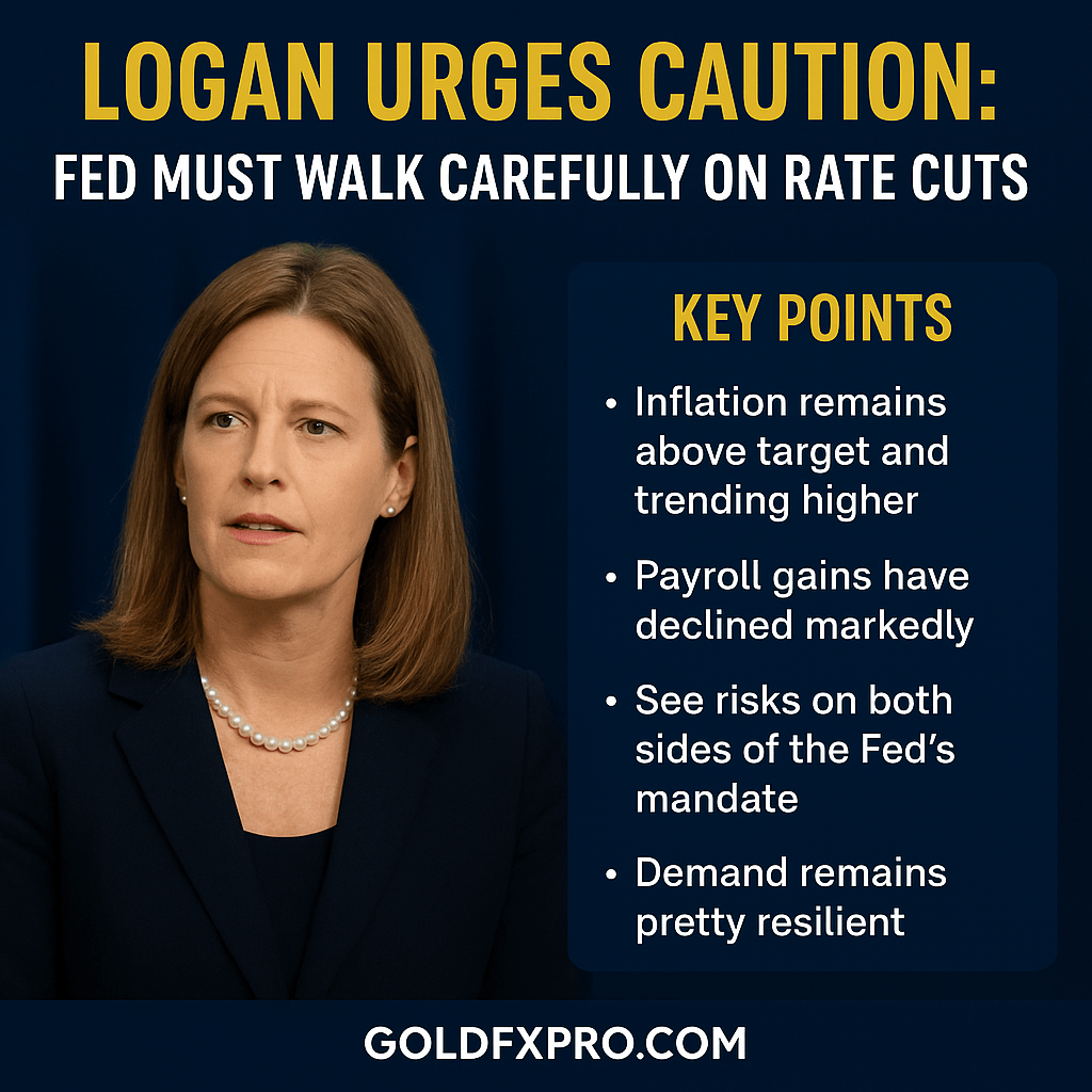 Federal Reserve’s Logan warns on cautious rate cuts and inflation risks