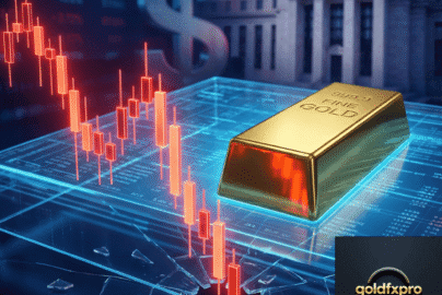 Gold price forecast chart showing XAU/USD breaking below $4,050 support level.