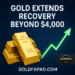 Gold price chart showing recovery above $4,000 resistance