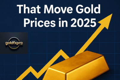 Gold bars with upward arrow and market chart background symbolizing rising gold prices in 2025.