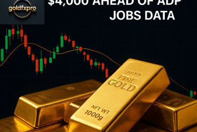 Gold price chart showing decline below $4,000 after Fed remarks
