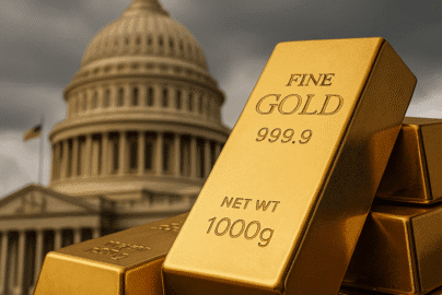 Gold bars illustrating the U.S. government shutdown impact on gold