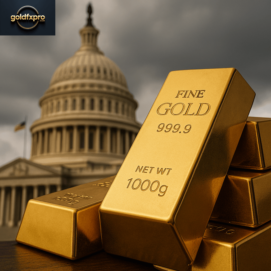 Gold bars illustrating the U.S. government shutdown impact on gold